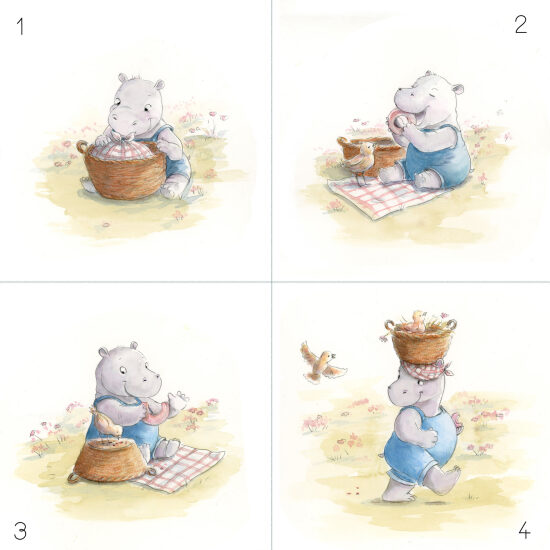 Le panier de Tadam, l'hippopotame